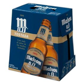 Pack 6 un. Cerveza Mahou Tostada Lager Sin alcohol 250 cc