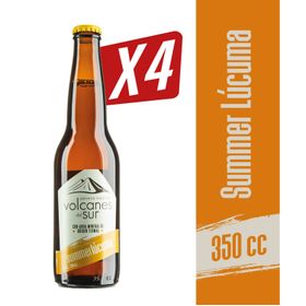 Pack 4 un. Cerveza Volcanes del Sur Summer Lúcuma 4.0° 350 cc
