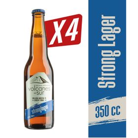 Pack 4 un. Cerveza Volcanes del Sur Strong Lager 6.7° 350 cc