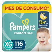 Pañales Pampers Confort Sec Talla XG 116 un.