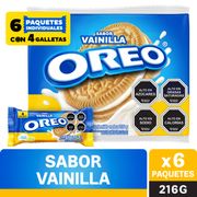 Pack Galletas Oreo Sabor Vainilla 36 g 6 un.