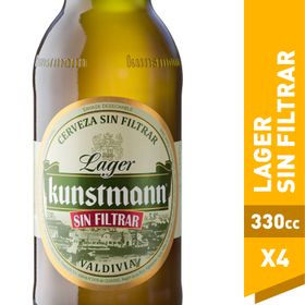 Pack 4 un. Cerveza Kunstmann Sin Filtrar Lager 5.0° 330 cc