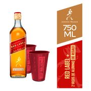 Pack Whisky Johnnie Walker Red 40° 750 cc + 2 Vasos