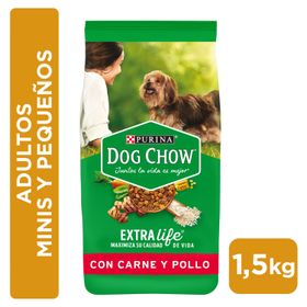 Alimento Perro Adulto Dog Chow Minis y Pequeños Carne y Pollo  1.5 kg