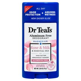 Desodorante Dr Teals Sin Aluminio Rosas y Leche 75 g
