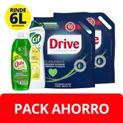 Pack Detergente Drive Doypack 3 L 2 un. + Cif 750 ml + Quix 500 ml