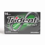 Chicles Trident Sin Azúcar Infinit Spearmint 14 un.