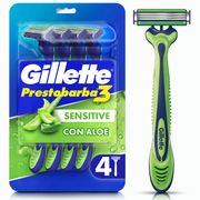 Máquina de Afeitar Gillette Prestobarba3 Sensitive 4 un.