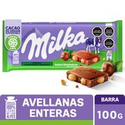 Chocolate de Leche Milka Relleno Con Avellanas Enteras 100 g