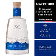 Pisco Monte Fraile Transparente 37.5° 700 cc