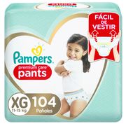 Pañales Pants Pampers Premium Care Talla XG 104 un.