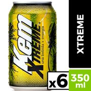 Pack 6 un. Bebida Gaseosa Kem Xtreme Lata 350 ml