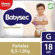 Pañales Babysec Super Premium Talla G 68 un.