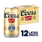 Pack 12 un. Cerveza Coors Lager 5.0° 350 cc