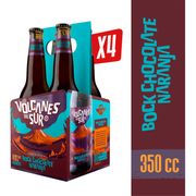 Pack 4 un. Cerveza Volcanes del Sur Bock Chocolate Naranja 5.0° 350 cc