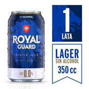 Cerveza Royal Guard Premium Lager Sin Alcohol 350 cc