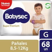 Pañales Babysec Super Premium Talla G 68 un.