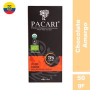 Chocolate Amargo Pacari Orgánico 72% Cacao 50 g