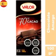 Chocolate Amargo Valor 70% Cacao 100 g