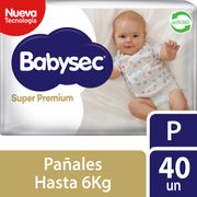 Pañales Babysec Super Premium Talla P 40 un.