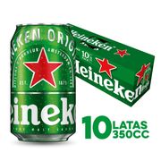 Pack 10 un. Cerveza Heineken Lager 5.0° 350 cc