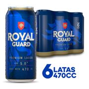 Pack 6 un. Cerveza Royal Guard Premium Lager 5.0° 470 cc