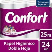 Papel Higiénico Confort Doble Hoja 25 m 24 un.