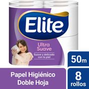 Papel Higiénico Elite Doble Hoja Ultra 50 m 8 un.