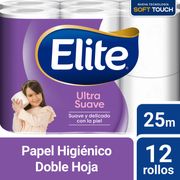 Papel Higiénico Elite Ultra Suave Doble Hoja 25 m 12 un.