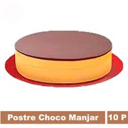 Postre Bizcocho Chocolate, Crema y Manjar