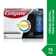 Pasta Dental Colgate Total 12 Carbón Activado 75 ml 3 un.