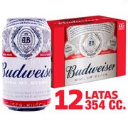 Pack 12 un. Cerveza Budweiser 5.0° 354 cc