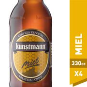 Pack 4 un. Cerveza Kunstmann Miel 4.8° 330 cc