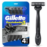 Máquina de Afeitar Gillette Prestobarba 3 Carbon 4 un.