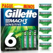 Repuesto Máquina Afeitar Gillette Mach3 Sensitive 6 un.