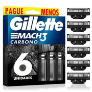 Repuesto Máquina Afeitar Gillette Mach3 Carbono 6 un.