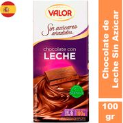 Chocolate de Leche Valor Sin Azúcar 100 g