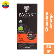 Chocolate Amargo Pacari Orgánico 72% Cacao 50 g