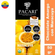 Chocolate Amargo Pacari Orgánico Con Maracuya 50 g