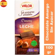 Chocolate de Leche Valor Con Avellanas Sin Azúcar 100 g