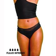 Calzón Menstrual Bloodygreen Bikini Lujo Flujo Intenso Negro XXL