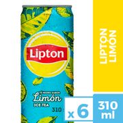 Pack 6 un. Té Líquido Lipton Limón 310 ml