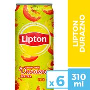 Pack 6 un. Té Líquido Lipton Durazno 310 ml