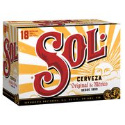 Pack 18 un. Cerveza Sol Lager 4.5° 330 cc