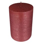 Vela Pilar Metalizada 10 cm Rojo