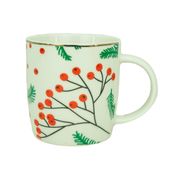 Mug Hojas con Rojo 325 ml