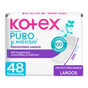 Protector Largo Kotex Puro y Natural 48 un.