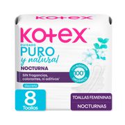 Toalla Kotex Ultrafina Puro y Natural 8 un.