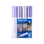 Set Pintor Pilot Medio 4 Colores: Plateado, Violeta Pastel, Violeta, Violeta Metal