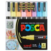 Marcadores Posca 3M 8 Colores Pastel